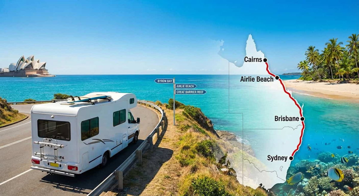 Sahil boyunca karavan gezisi